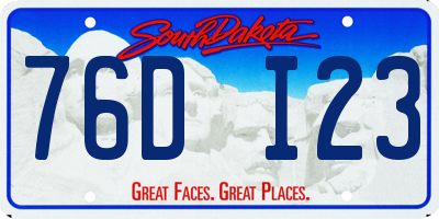 SD license plate 76DI23