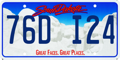 SD license plate 76DI24