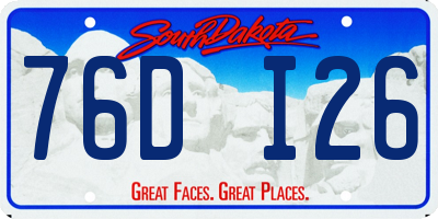 SD license plate 76DI26