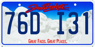SD license plate 76DI31