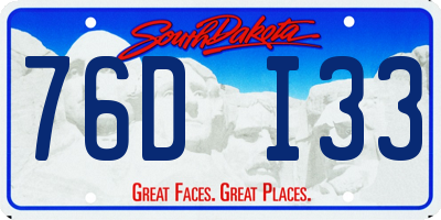 SD license plate 76DI33