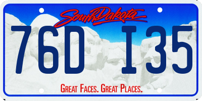 SD license plate 76DI35