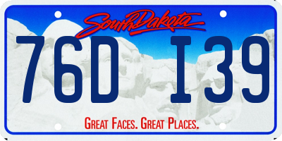 SD license plate 76DI39