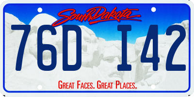 SD license plate 76DI42
