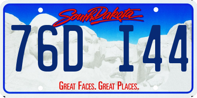 SD license plate 76DI44