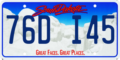 SD license plate 76DI45