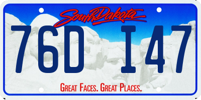 SD license plate 76DI47