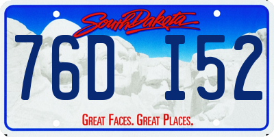 SD license plate 76DI52