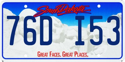 SD license plate 76DI53