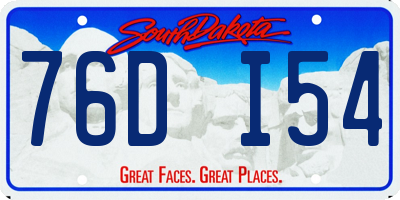 SD license plate 76DI54