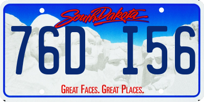 SD license plate 76DI56