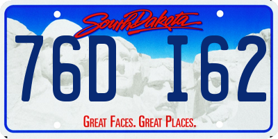 SD license plate 76DI62