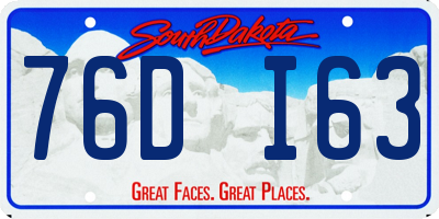 SD license plate 76DI63