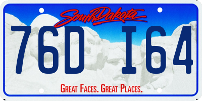 SD license plate 76DI64