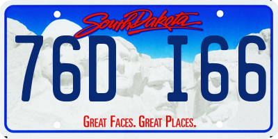 SD license plate 76DI66