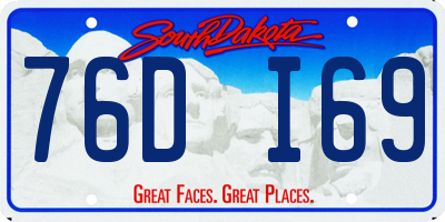 SD license plate 76DI69