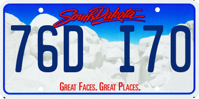SD license plate 76DI70