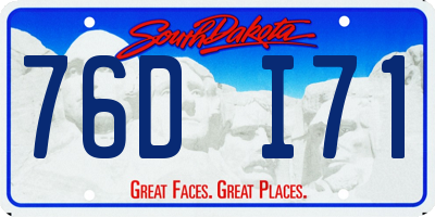 SD license plate 76DI71
