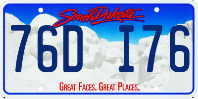 SD license plate 76DI76