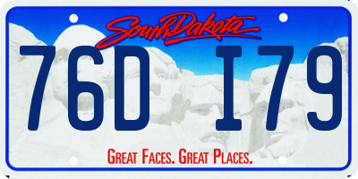 SD license plate 76DI79