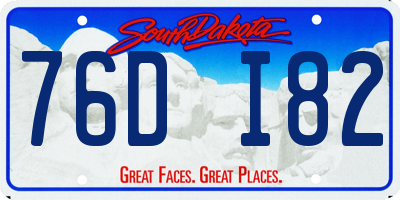 SD license plate 76DI82