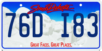 SD license plate 76DI83