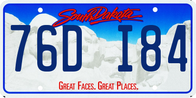 SD license plate 76DI84