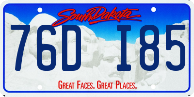 SD license plate 76DI85