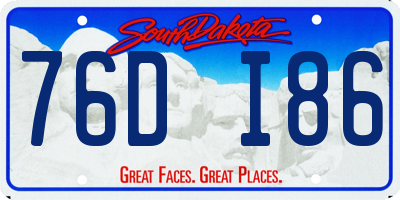 SD license plate 76DI86