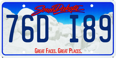 SD license plate 76DI89