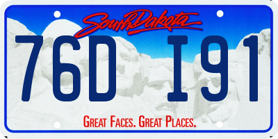 SD license plate 76DI91