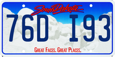 SD license plate 76DI93