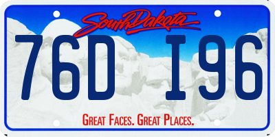 SD license plate 76DI96