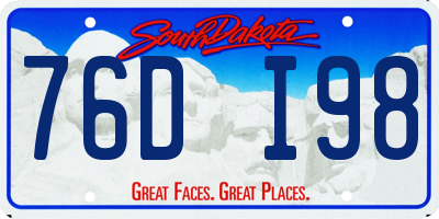 SD license plate 76DI98