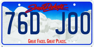 SD license plate 76DJ00