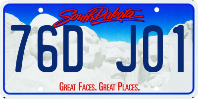 SD license plate 76DJ01