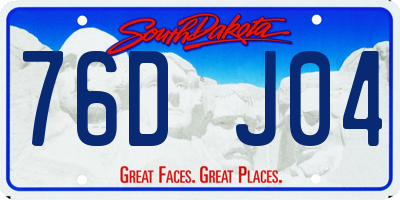 SD license plate 76DJ04