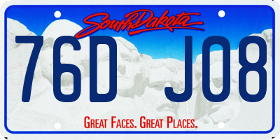 SD license plate 76DJ08