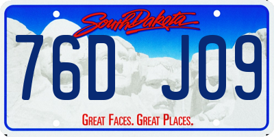 SD license plate 76DJ09