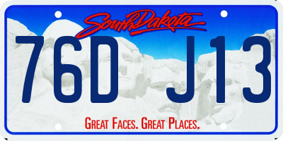 SD license plate 76DJ13