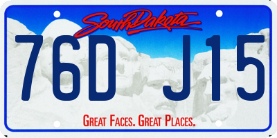 SD license plate 76DJ15