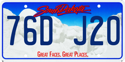 SD license plate 76DJ20
