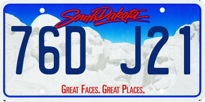 SD license plate 76DJ21