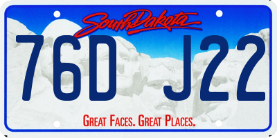 SD license plate 76DJ22