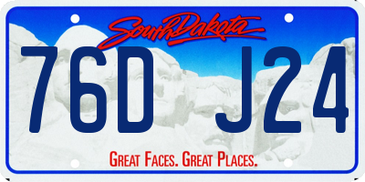 SD license plate 76DJ24