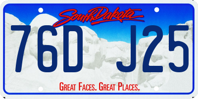 SD license plate 76DJ25