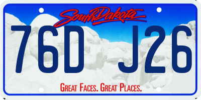 SD license plate 76DJ26