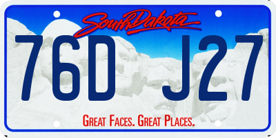 SD license plate 76DJ27