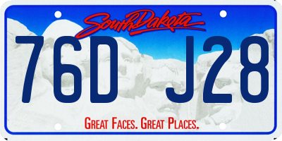 SD license plate 76DJ28