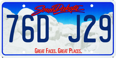 SD license plate 76DJ29